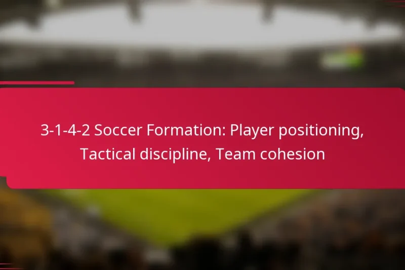3-1-4-2 Soccer Formation: Player positioning, Tactical discipline, Team cohesion