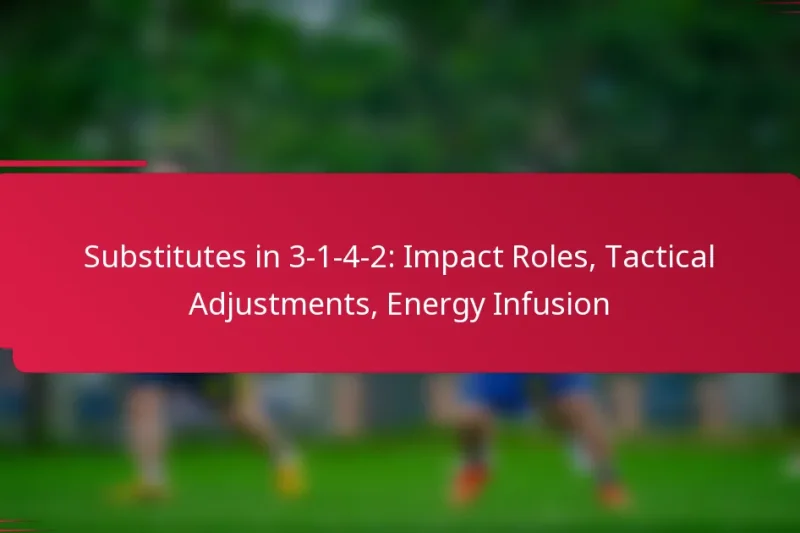 Substitutes in 3-1-4-2: Impact Roles, Tactical Adjustments, Energy Infusion