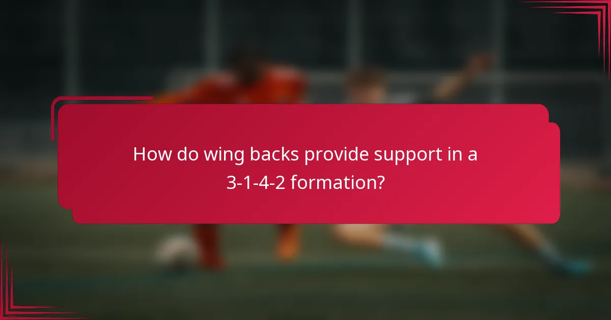 How do wing backs provide support in a 3-1-4-2 formation?