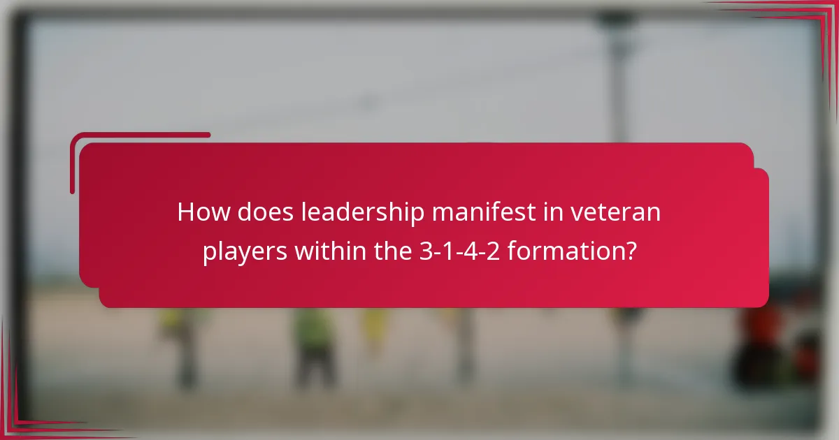 How does leadership manifest in veteran players within the 3-1-4-2 formation?