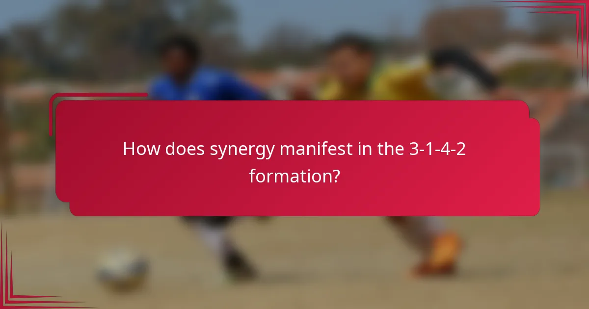 How does synergy manifest in the 3-1-4-2 formation?