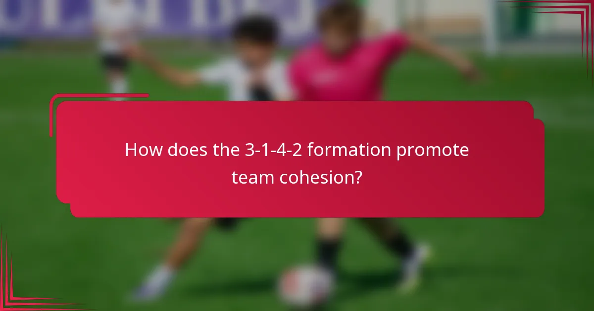 How does the 3-1-4-2 formation promote team cohesion?