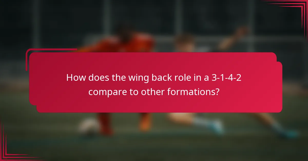 How does the wing back role in a 3-1-4-2 compare to other formations?