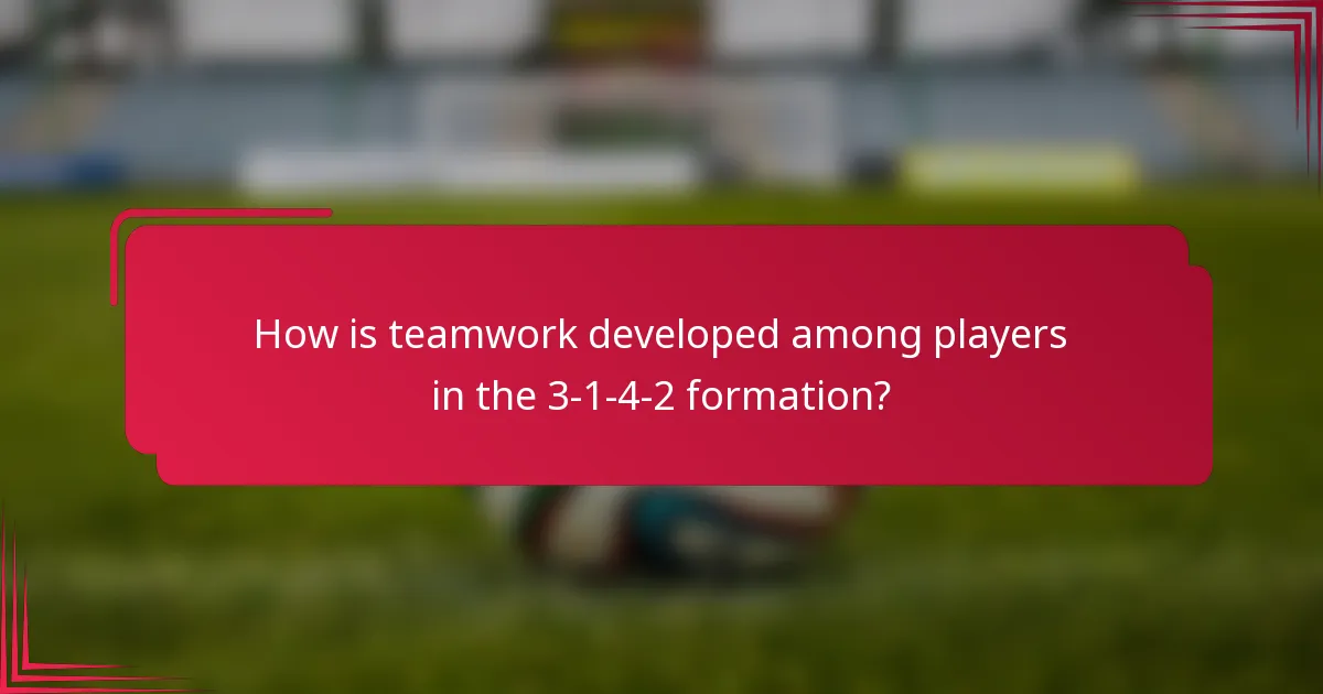 How is teamwork developed among players in the 3-1-4-2 formation?