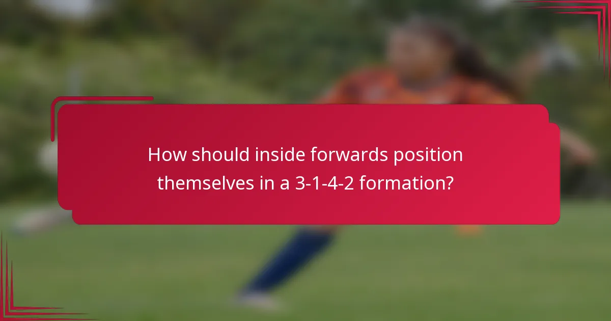 How should inside forwards position themselves in a 3-1-4-2 formation?