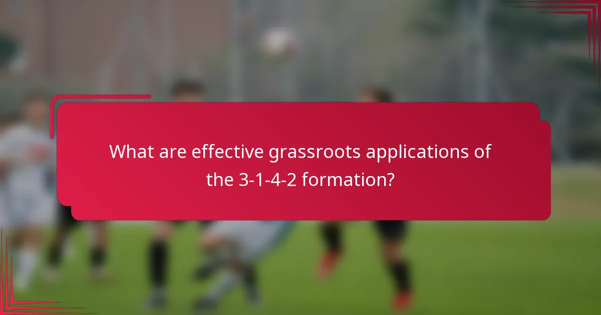 What are effective grassroots applications of the 3-1-4-2 formation?