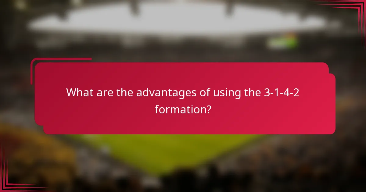 What are the advantages of using the 3-1-4-2 formation?