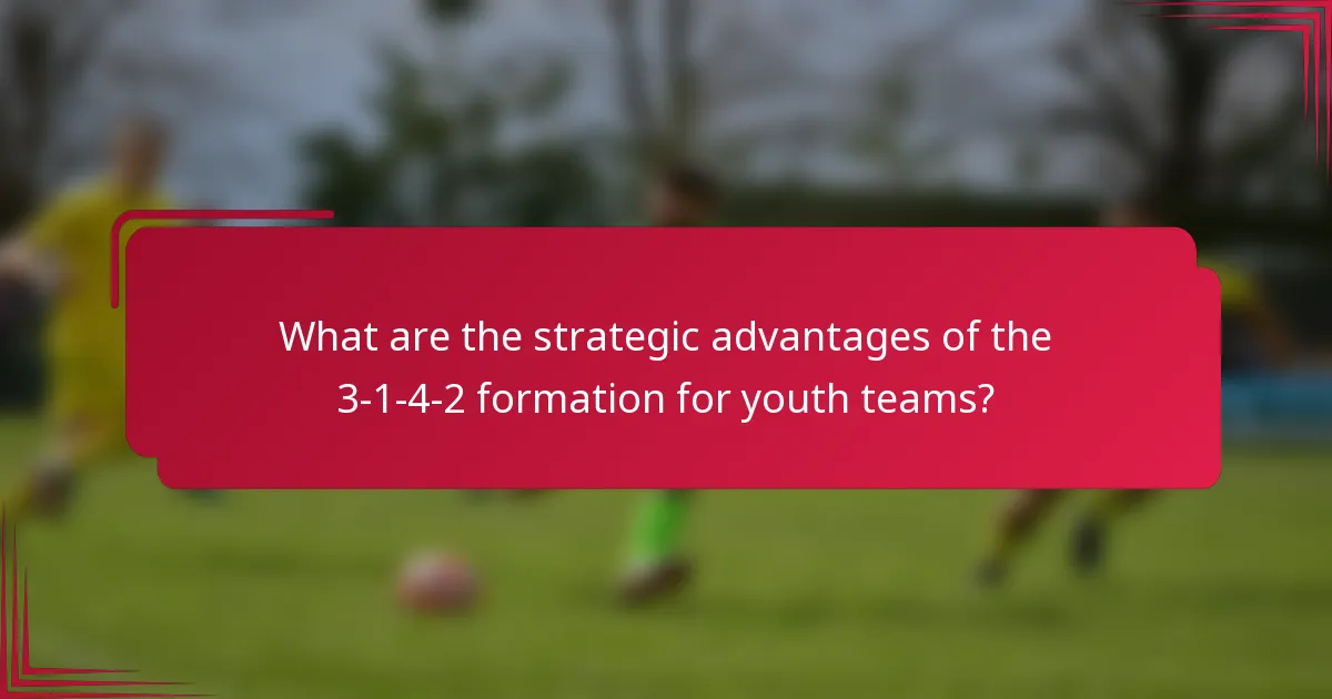 What are the strategic advantages of the 3-1-4-2 formation for youth teams?