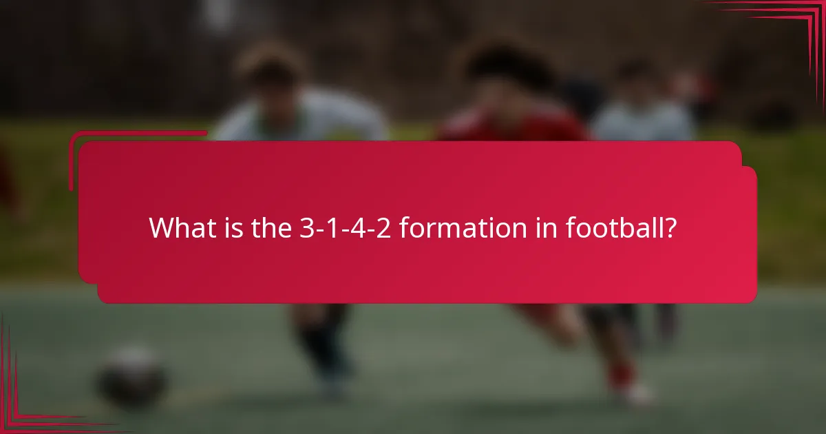 What is the 3-1-4-2 formation in football?