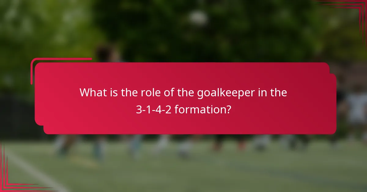 What is the role of the goalkeeper in the 3-1-4-2 formation?