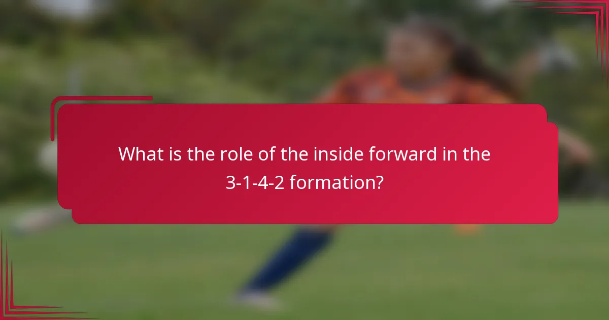 What is the role of the inside forward in the 3-1-4-2 formation?