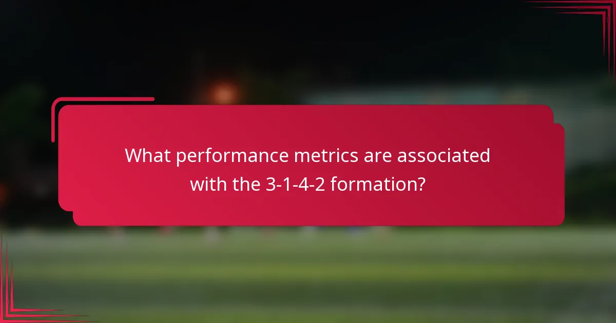 What performance metrics are associated with the 3-1-4-2 formation?