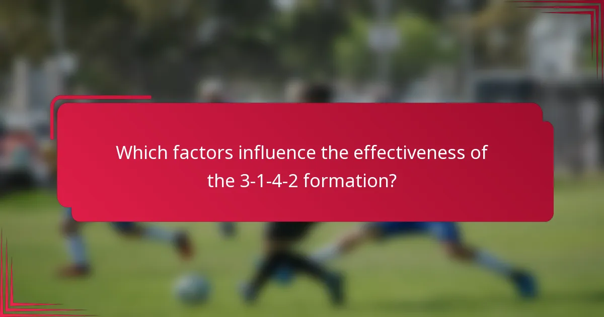 Which factors influence the effectiveness of the 3-1-4-2 formation?